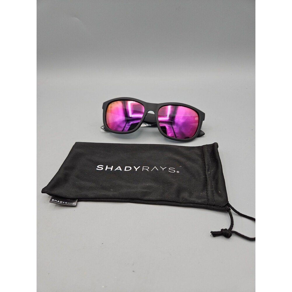New Shady Rays Sunglasses UV 400 C-0509 Polarized Black with Cloth Case